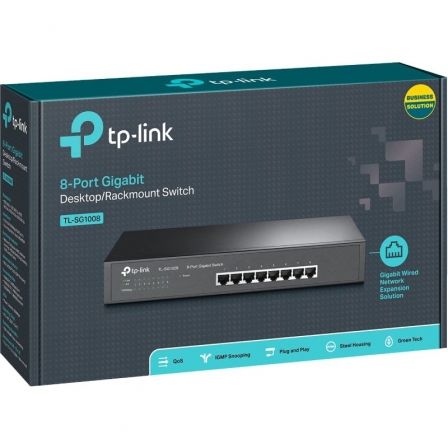 TP-Link TL-SG1008 Switch Gigabit de 8 Puertos Negro TP-Link TL-SG1008 Switch Gigabit de 8 Puertos Negro
